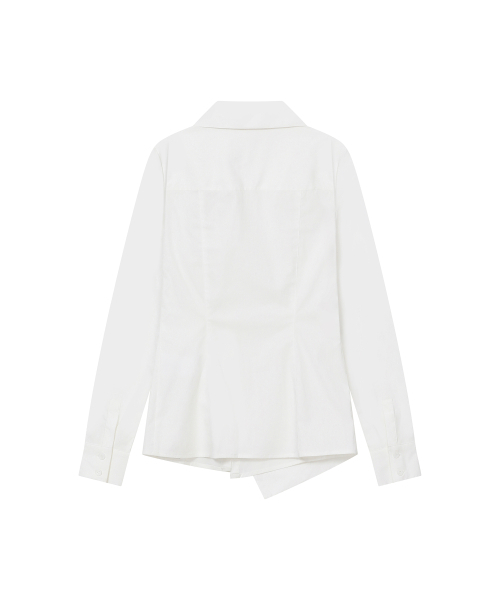 Miseki SEOUL（ミセキソウル）の「Wrap pleats button shirt WHITE（シャツ/ブラウス・レディース・その他・1/2）」の3枚目の写真