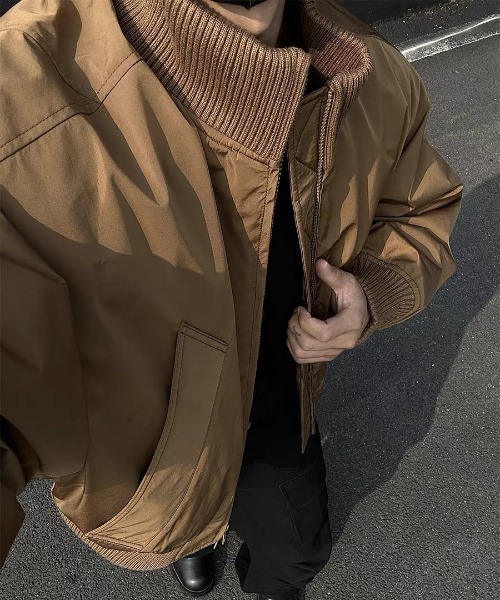 DOUBLE STEAL（ダブルスティール）の「DSボリュームスリーブスタンドカラーブルゾン（ブルゾン・メンズ・ブラウン/ブラック・X-LARGE/LARGE/MEDIUM）」の5枚目の写真