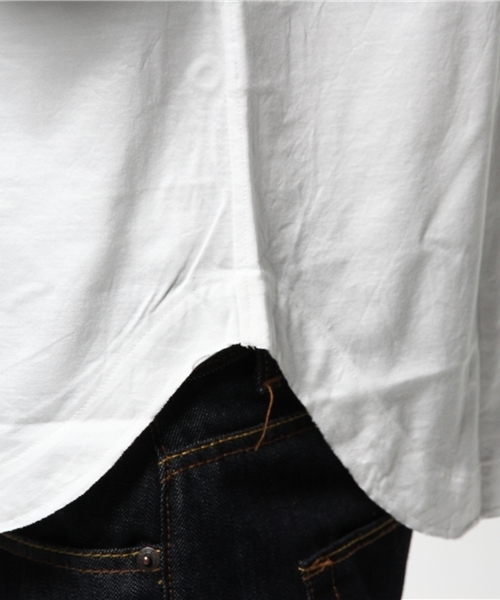 BHY-biography(ビーエイチワイバイオグラフィー)の「KNIT DUNGAREE BAND.C/ニットダンガリーバンドカラーシャツ(シャツ/ブラウス・メンズ・ブルー/ホワイト・44/46/48)」の7枚目の写真