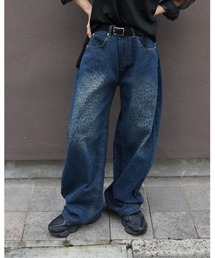 Jayne K（ジェーンケー）の「【Jayne K/ジェーン ケー】denim　Laopard　curve PT（デニムパンツ）」