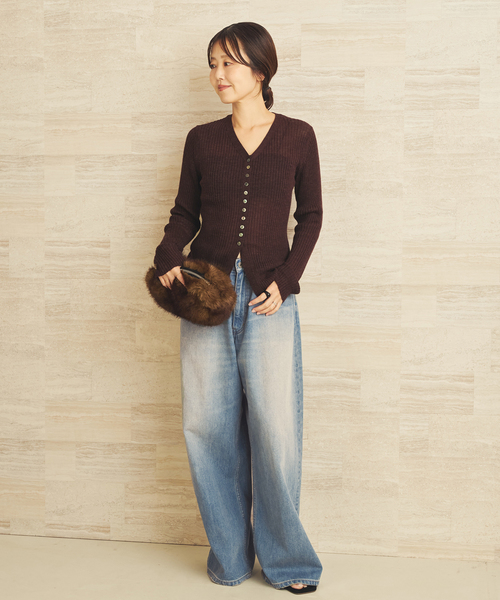 plage(プラージュ)の「Super Wide Denim パンツ(デニムパンツ・レディース・ブルー系その他・34/38/36)」の3枚目の写真