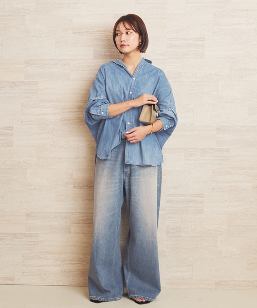 plage(プラージュ)の「Super Wide Denim パンツ(デニムパンツ・レディース・ブルー系その他・34/38/36)」の4枚目の写真