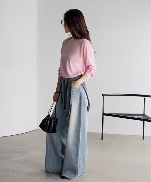 plage(プラージュ)の「Super Wide Denim パンツ(デニムパンツ・レディース・ブルー系その他・34/38/36)」の6枚目の写真