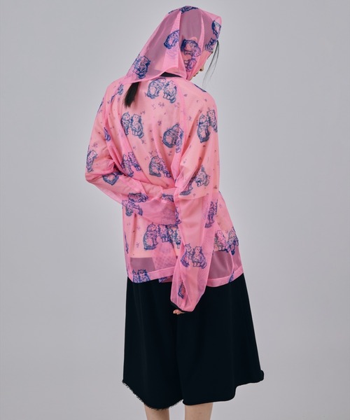 NON TOKYO(ノントーキョー)の「NON TOKYO/ノントーキョー/PRINT MESH PULLOVER & SCARFプリントメッシュプルオーバー&スカーフ(Tシャツ/カットソー・レディース・ピンク/グリーン・F)」の9枚目の写真