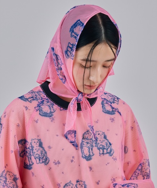 NON TOKYO(ノントーキョー)の「NON TOKYO/ノントーキョー/PRINT MESH PULLOVER & SCARFプリントメッシュプルオーバー&スカーフ(Tシャツ/カットソー・レディース・ピンク/グリーン・F)」の10枚目の写真