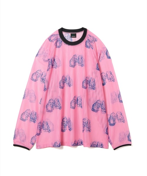 NON TOKYO(ノントーキョー)の「NON TOKYO/ノントーキョー/PRINT MESH PULLOVER & SCARFプリントメッシュプルオーバー&スカーフ(Tシャツ/カットソー・レディース・ピンク/グリーン・F)」の13枚目の写真