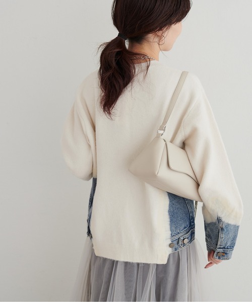 LARUTA（ラルータ）の「【LARUTA】リメイクデニム×ニットプルオーバー（ニット/セーター・レディース・チャコールグレー/グレー/アイボリー・FREE）」の20枚目の写真