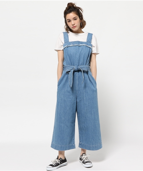 MOUSSY（マウジー）の「DENIM ROMPERS（つなぎ/オールインワン・レディース・ライトブルー/ダークブルー・2/1）」の12枚目の写真