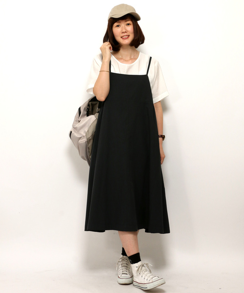 LBC（エルビーシー）の「teeブラウスキャミワンピースset      （ワンピース・レディース・オリーブ/ダークグレー/マスタード・LARGE/MEDIUM）」の2枚目の写真