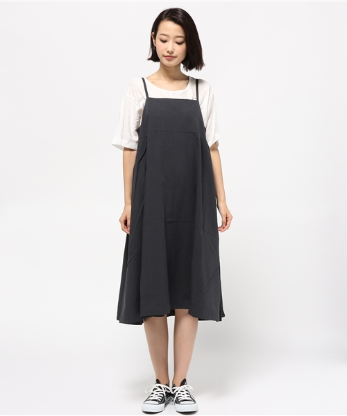 LBC（エルビーシー）の「teeブラウスキャミワンピースset      （ワンピース・レディース・オリーブ/ダークグレー/マスタード・LARGE/MEDIUM）」の9枚目の写真