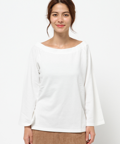 MURUA（ムルーア）の「オフショルチュニックトップス（Tシャツ/カットソー・レディース・レッド/オフホワイト/ブラック・FREE）」の4枚目の写真