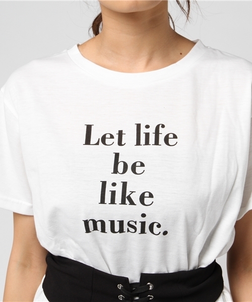 GeeRA（ジーラ）の「ベルト付Ｔシャツ（Tシャツ/カットソー・レディース・オフホワイト/ブラック系その他/ブラック/ホワイト系その他/オレンジ/ピンク・LARGE/MEDIUM）」の10枚目の写真