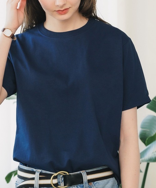 FRUIT OF THE LOOM（フルーツオブザルーム）の「FRUIT OF THE LOOM/フルーツオブザルーム 4.8oz ベーシック 半袖 無地Tシャツ 13色展開（Tシャツ/カットソー・レディース・ホワイト/レッド/ヘザーグレー/ブラック/パープル/イエロー/ピンク/ライトブルー/ネイビー/ロイヤルブルー/グリーン/オレンジ/ナチュラル・M/S/L/XL）」の7枚目の写真