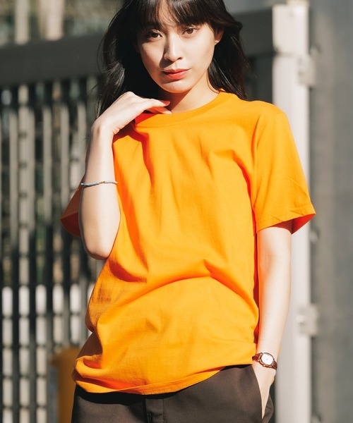 FRUIT OF THE LOOM（フルーツオブザルーム）の「FRUIT OF THE LOOM/フルーツオブザルーム 4.8oz ベーシック 半袖 無地Tシャツ 13色展開（Tシャツ/カットソー・レディース・ホワイト/レッド/ヘザーグレー/ブラック/パープル/イエロー/ピンク/ライトブルー/ネイビー/ロイヤルブルー/グリーン/オレンジ/ナチュラル・M/S/L/XL）」の13枚目の写真