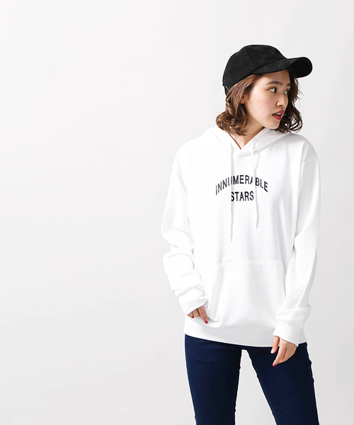 WEGO（ウィゴー）の「WEGO/メタリックロゴプリントパーカー（パーカー・レディース・ブラック/ホワイト・MEDIUM/SMALL）」の15枚目の写真