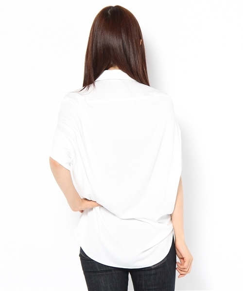 SOFFITTO（ソフィット）の「Soffitto /  P.デシン　イカ衿リボン付シャツ（シャツ/ブラウス・レディース・オフホワイト/ブラック/ベージュ・FREE）」の4枚目の写真