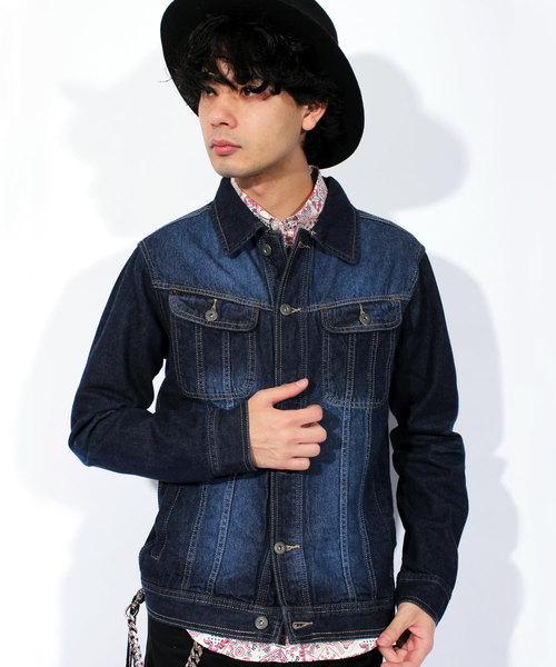 ８(eight)（エイト）の「デニムジャケット Ｇジャン ブルゾン（デニムジャケット・メンズ・ブラック/ブルー/インディゴブルー/ワンウォッシュ・MEDIUM/LARGE/X-LARGE）」の4枚目の写真