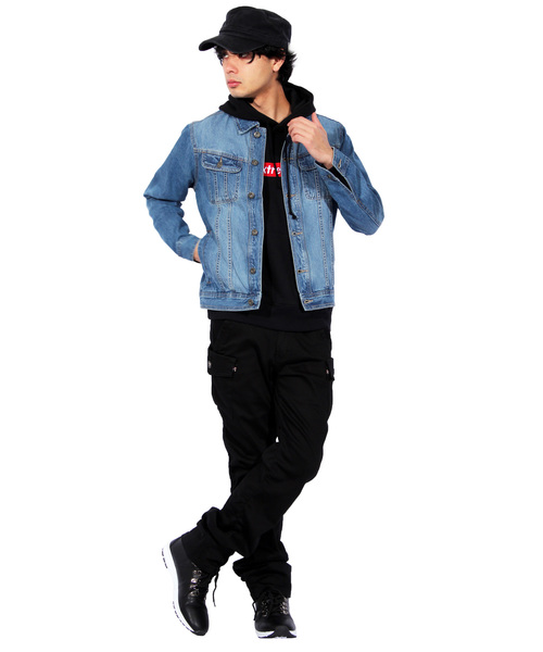 ８(eight)（エイト）の「デニムジャケット Ｇジャン ブルゾン（デニムジャケット・メンズ・ブラック/ブルー/インディゴブルー/ワンウォッシュ・MEDIUM/LARGE/X-LARGE）」の7枚目の写真