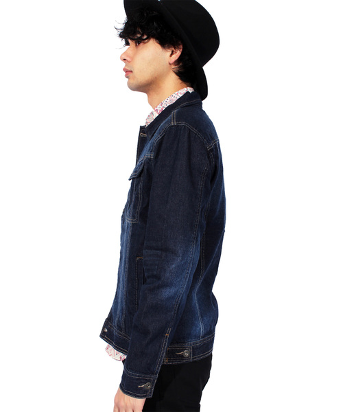 ８(eight)（エイト）の「デニムジャケット Ｇジャン ブルゾン（デニムジャケット・メンズ・ブラック/ブルー/インディゴブルー/ワンウォッシュ・MEDIUM/LARGE/X-LARGE）」の9枚目の写真