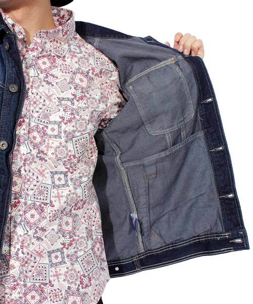 ８(eight)（エイト）の「デニムジャケット Ｇジャン ブルゾン（デニムジャケット・メンズ・ブラック/ブルー/インディゴブルー/ワンウォッシュ・MEDIUM/LARGE/X-LARGE）」の11枚目の写真