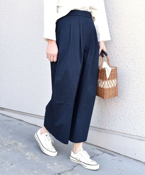 SHIPS Days（シップスデイズ）の「SHIPS Days STANDARD: コットン ストレッチ ワイドパンツ◇（その他パンツ・レディース・ベージュ/オリーブ/ネイビー・ONE SIZE）」の10枚目の写真