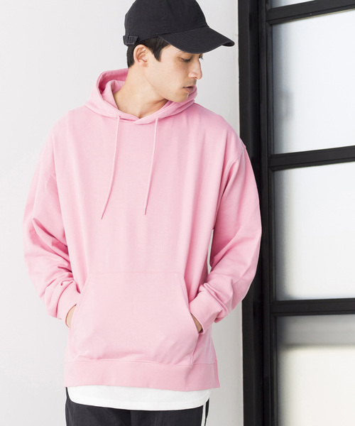 WEGO(ウィゴー)の「WEGO/ビッグシルエットカラーパーカー(パーカー・メンズ・イエロー/オレンジ/レッド/ピンク/ブラック/ベージュ/ホワイト/杢グレー/ロイヤルブルー/ライトパープル/ピンク系その他/グリーン系その他・MEDIUM/SMALL/LARGE)」の9枚目の写真