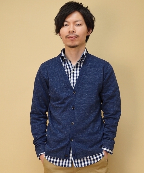 SHIPS（シップス）の「SC: フランダースリネン Vネック/カーディガン■（カーディガン/ボレロ・メンズ・グレー/グリーン/ネイビー/ライトブルー/イエロー/レッド・SMALL/MEDIUM/LARGE/X-LARGE）」の5枚目の写真