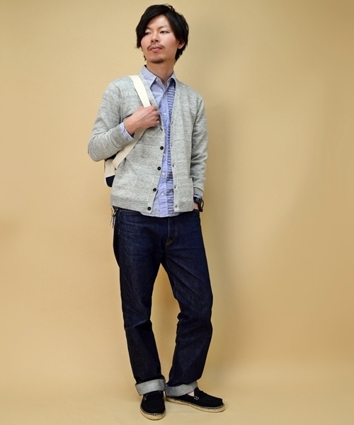 SHIPS（シップス）の「SC: フランダースリネン Vネック/カーディガン■（カーディガン/ボレロ・メンズ・グレー/グリーン/ネイビー/ライトブルー/イエロー/レッド・SMALL/MEDIUM/LARGE/X-LARGE）」の7枚目の写真