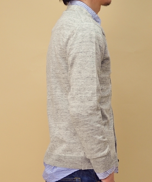 SHIPS（シップス）の「SC: フランダースリネン Vネック/カーディガン■（カーディガン/ボレロ・メンズ・グレー/グリーン/ネイビー/ライトブルー/イエロー/レッド・SMALL/MEDIUM/LARGE/X-LARGE）」の8枚目の写真