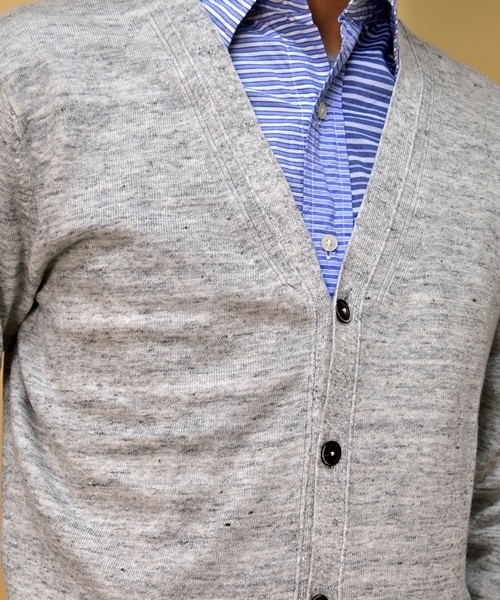 SHIPS（シップス）の「SC: フランダースリネン Vネック/カーディガン■（カーディガン/ボレロ・メンズ・グレー/グリーン/ネイビー/ライトブルー/イエロー/レッド・SMALL/MEDIUM/LARGE/X-LARGE）」の10枚目の写真