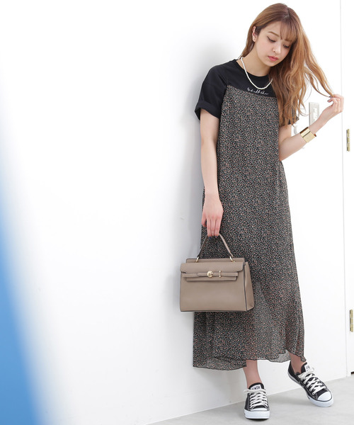 N.（N. Natural Beauty Basic）（エヌエヌナチュラルビューティーベーシック）の「フラワープリントプリーツマキシワンピース（ワンピース・レディース・ブラック/グリーン系その他・MEDIUM）」の13枚目の写真