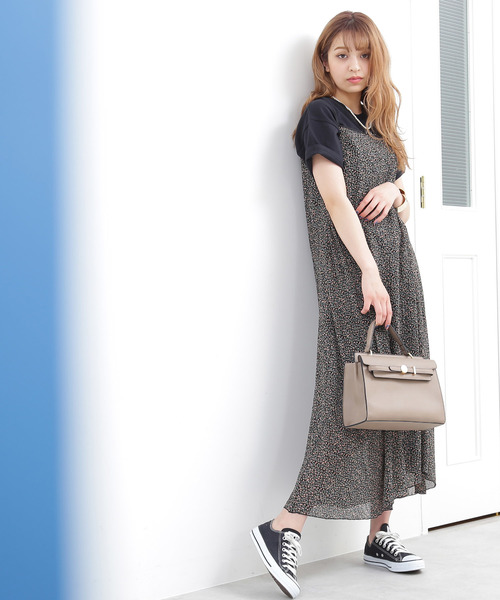 N.（N. Natural Beauty Basic）（エヌエヌナチュラルビューティーベーシック）の「フラワープリントプリーツマキシワンピース（ワンピース・レディース・ブラック/グリーン系その他・MEDIUM）」の12枚目の写真