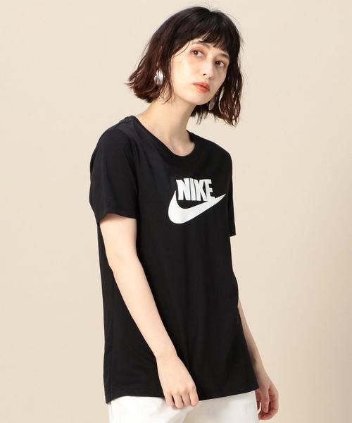 NIKE(ナイキ)の「<NIKE(ナイキ)>ロゴTシャツ(Tシャツ/カットソー・レディース・ホワイト/ブラック・MEDIUM)」の1枚目の写真