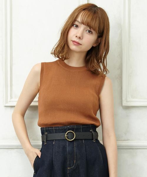 INGNI（イング）の「リブノースリ／ニット（ニット/セーター・レディース・パープル系/ボルドー/グリーン/ブラウン/その他/オフホワイト/カーキ/ブラック/ワイン系・M）」の4枚目の写真