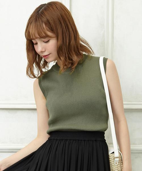 INGNI（イング）の「リブノースリ／ニット（ニット/セーター・レディース・パープル系/ボルドー/グリーン/ブラウン/その他/オフホワイト/カーキ/ブラック/ワイン系・M）」の5枚目の写真