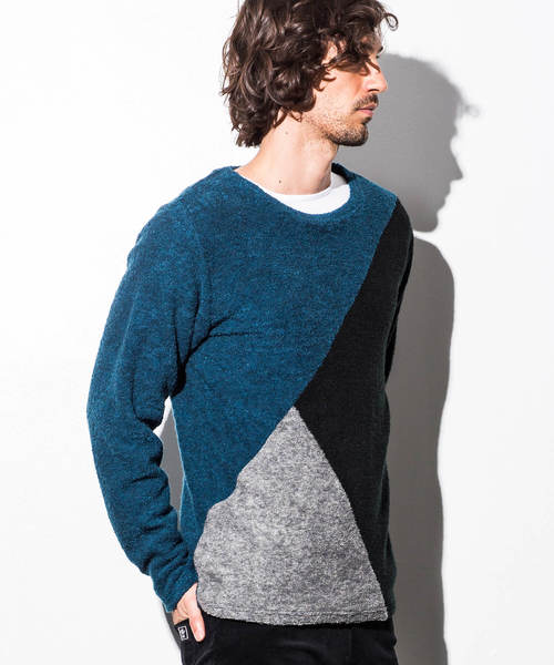AZ by junhashimoto(エーゼイ バイ ジュンハシモト)の「AZ by junhashimoto(エーゼイ バイ ジュンハシモト)Tシャツ付ブロッキングカラーニット(ニット/セーター・メンズ・ブラック/ベージュ/グリーン・SMALL/MEDIUM/LARGE/X-LARGE)」の4枚目の写真