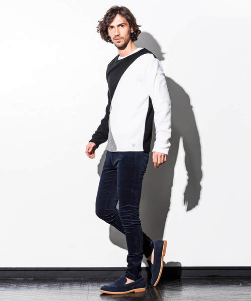 AZ by junhashimoto(エーゼイ バイ ジュンハシモト)の「AZ by junhashimoto(エーゼイ バイ ジュンハシモト)Tシャツ付ブロッキングカラーニット(ニット/セーター・メンズ・ブラック/ベージュ/グリーン・SMALL/MEDIUM/LARGE/X-LARGE)」の7枚目の写真