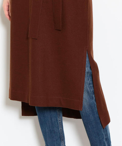 green label relaxing（グリーンレーベルリラクシング）の「KFC  アッシュクW ベルテッド Vネック ワンピース（ワンピース・レディース・ブラウン/ブラック・FREE）」の6枚目の写真