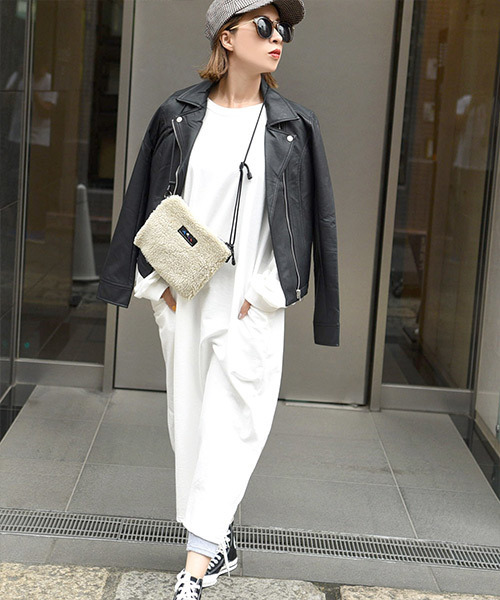 coca(coca)(コカ)の「ポケット付きスウェットワンピース(ワンピース・レディース・カーキ/ネイビー/ピンク/ブラック/ホワイト/マスタード/ブラウン/パープル・ONE SIZE)」の16枚目の写真