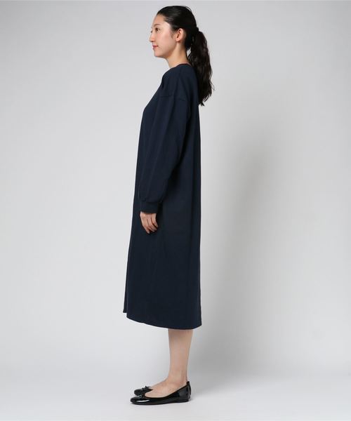 coca(coca)(コカ)の「ポケット付きスウェットワンピース(ワンピース・レディース・カーキ/ネイビー/ピンク/ブラック/ホワイト/マスタード/ブラウン/パープル・ONE SIZE)」の9枚目の写真