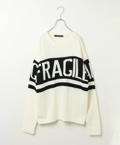 VENCEEXCHANGE（ヴァンスエクスチェンジ）の「アクリルジャガードラインロゴプルオーバー（ニット/セーター・メンズ・ブラック/ホワイト・MEDIUM/LARGE/M/L）」の2枚目の写真