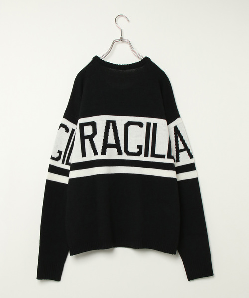 VENCEEXCHANGE（ヴァンスエクスチェンジ）の「アクリルジャガードラインロゴプルオーバー（ニット/セーター・メンズ・ブラック/ホワイト・MEDIUM/LARGE/M/L）」の3枚目の写真