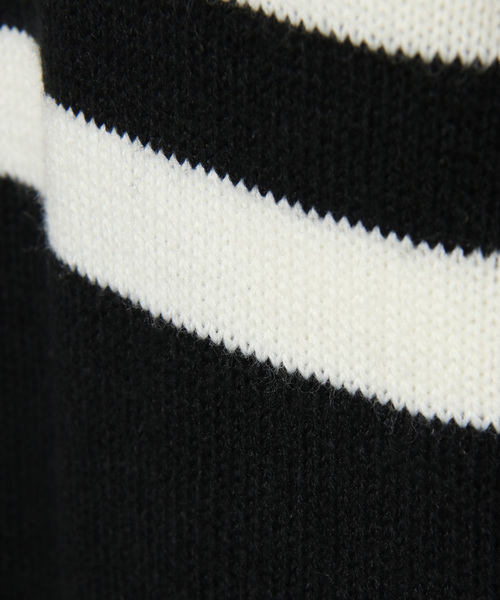 VENCEEXCHANGE（ヴァンスエクスチェンジ）の「アクリルジャガードラインロゴプルオーバー（ニット/セーター・メンズ・ブラック/ホワイト・MEDIUM/LARGE/M/L）」の5枚目の写真