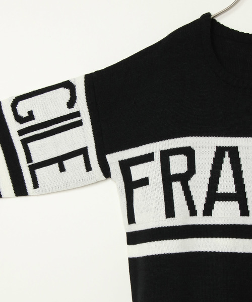 VENCEEXCHANGE（ヴァンスエクスチェンジ）の「アクリルジャガードラインロゴプルオーバー（ニット/セーター・メンズ・ブラック/ホワイト・MEDIUM/LARGE/M/L）」の7枚目の写真
