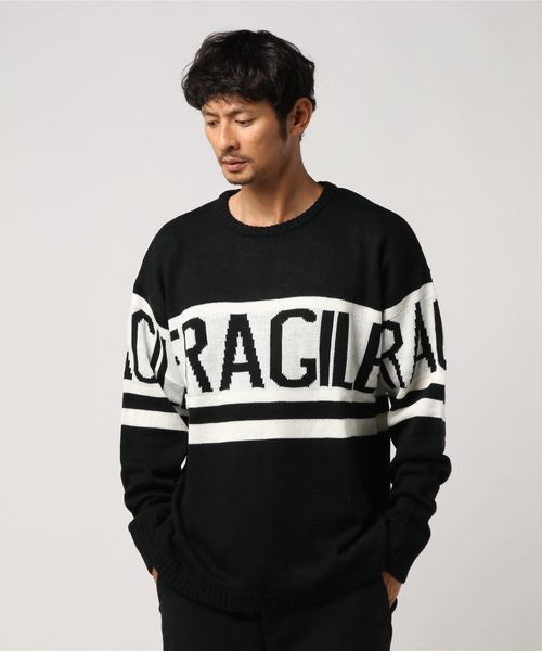 VENCEEXCHANGE（ヴァンスエクスチェンジ）の「アクリルジャガードラインロゴプルオーバー（ニット/セーター・メンズ・ブラック/ホワイト・MEDIUM/LARGE/M/L）」の10枚目の写真