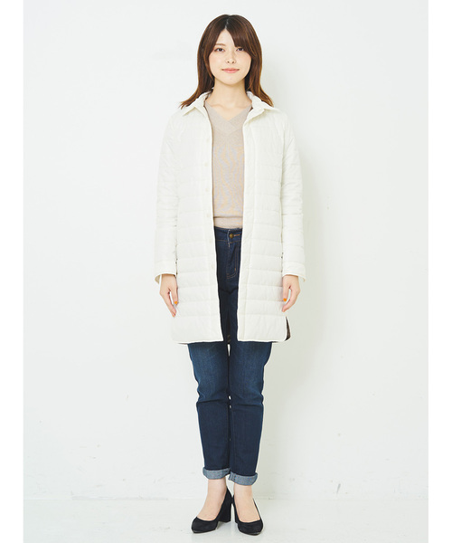 IEDIT(イディット)の「THREE FIFTY STANDARD軽くてあたたかい中わた入りキルトロングシャツ/キルティングコート(その他アウター・レディース・チャコールグレー/アイボリー・SMALL/MEDIUM/LARGE/X-LARGE)」の3枚目の写真