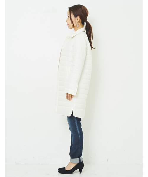 IEDIT(イディット)の「THREE FIFTY STANDARD軽くてあたたかい中わた入りキルトロングシャツ/キルティングコート(その他アウター・レディース・チャコールグレー/アイボリー・SMALL/MEDIUM/LARGE/X-LARGE)」の7枚目の写真