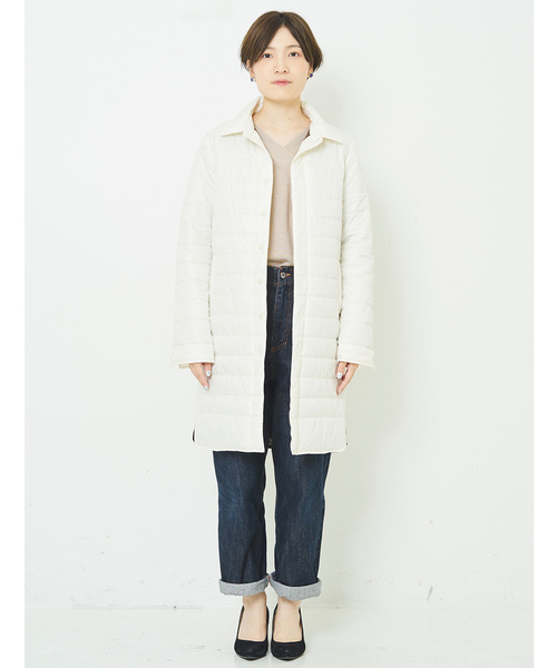 IEDIT(イディット)の「THREE FIFTY STANDARD軽くてあたたかい中わた入りキルトロングシャツ/キルティングコート(その他アウター・レディース・チャコールグレー/アイボリー・SMALL/MEDIUM/LARGE/X-LARGE)」の9枚目の写真