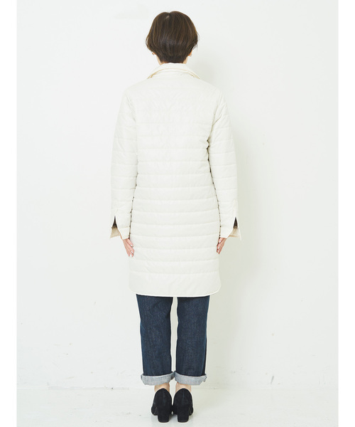 IEDIT(イディット)の「THREE FIFTY STANDARD軽くてあたたかい中わた入りキルトロングシャツ/キルティングコート(その他アウター・レディース・チャコールグレー/アイボリー・SMALL/MEDIUM/LARGE/X-LARGE)」の11枚目の写真