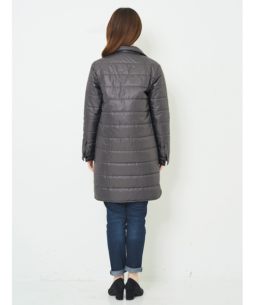 IEDIT(イディット)の「THREE FIFTY STANDARD軽くてあたたかい中わた入りキルトロングシャツ/キルティングコート(その他アウター・レディース・チャコールグレー/アイボリー・SMALL/MEDIUM/LARGE/X-LARGE)」の14枚目の写真
